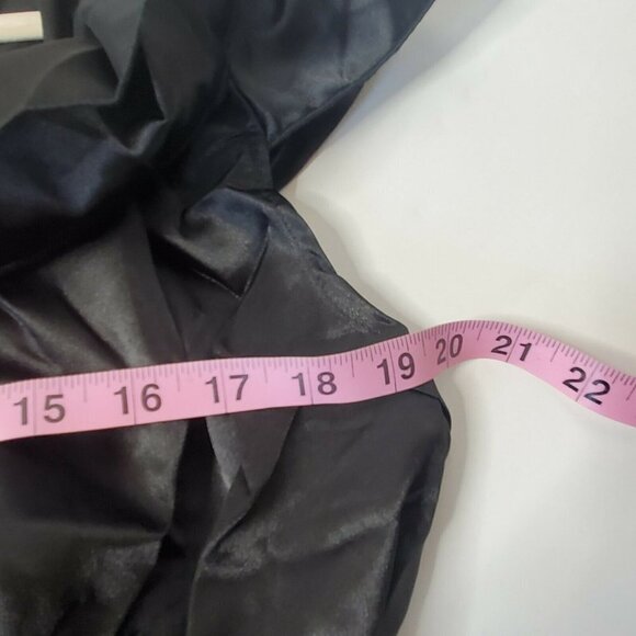 Women's Size Large Mini Ruffled Wrap Dress Black New - Picture 8 of 10